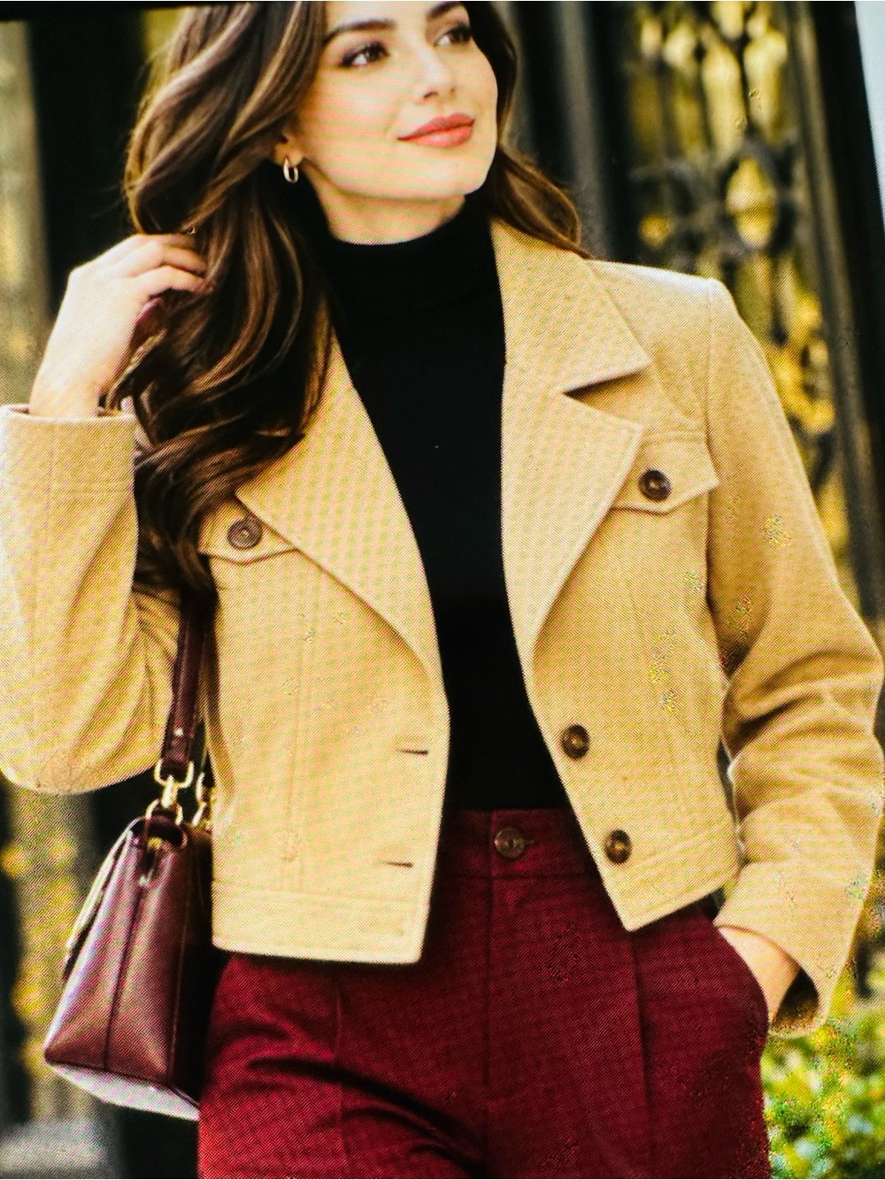 Ashley Stewart Cropped Tan Blazer Jacket size 20